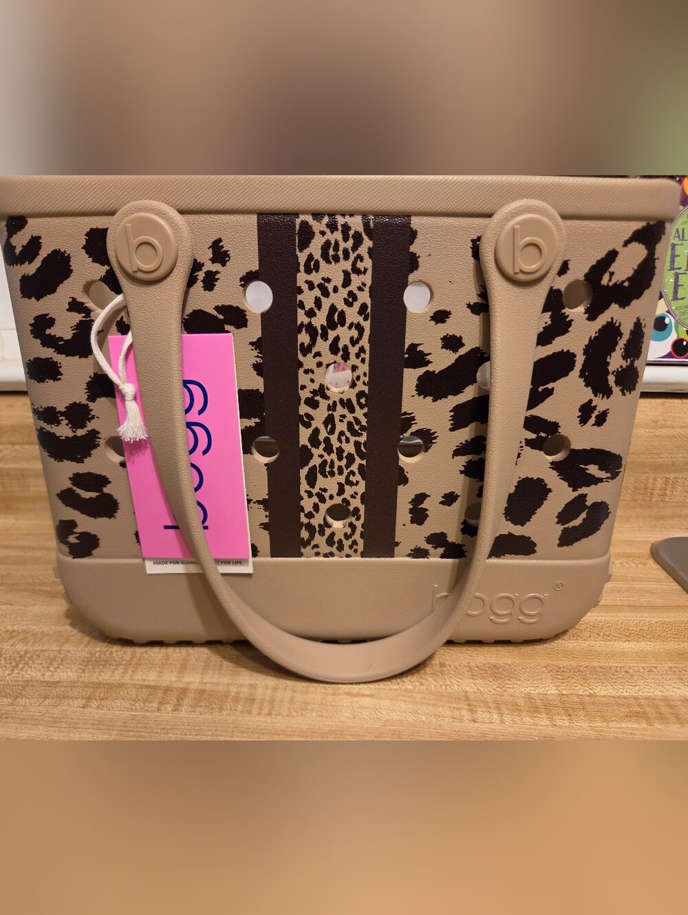 Bogg Bag Bitty NWT Limited Release Leopard Tote W/ The Stripe